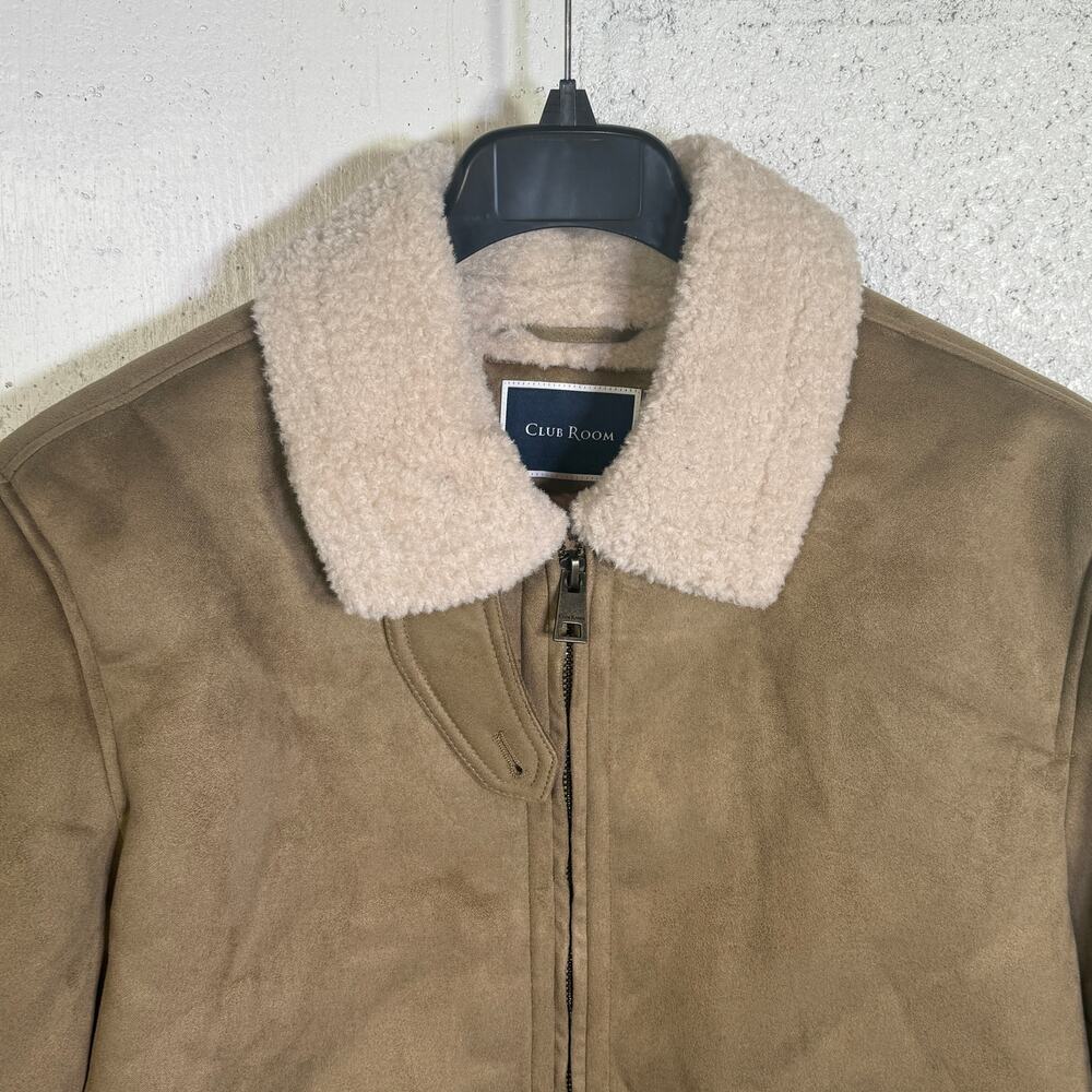 Club Room Men's Faux Suede shearling lined Jacket,, Tan L $250 - Picture 5 of 9